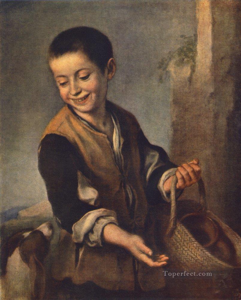 Boy with a Dog Spanish Baroque Bartolome Esteban Murillo Oil Paintings